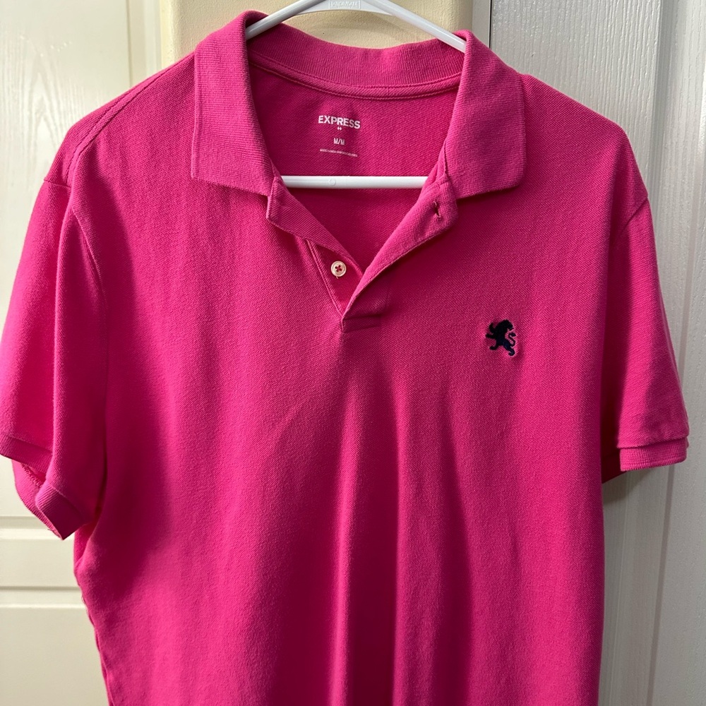 Pink Express Polo with small logo . Size Medium